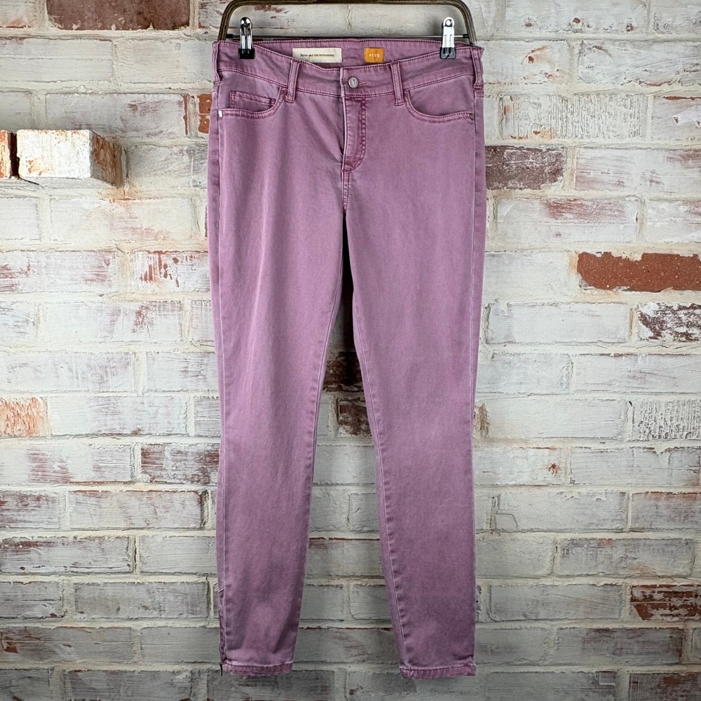 Pilcro & The Letterpress Anthropologie Serif Skinny Jeans 29 Ankle Zip Boho